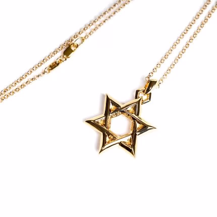 Real 22K Gold Star of David Pendant