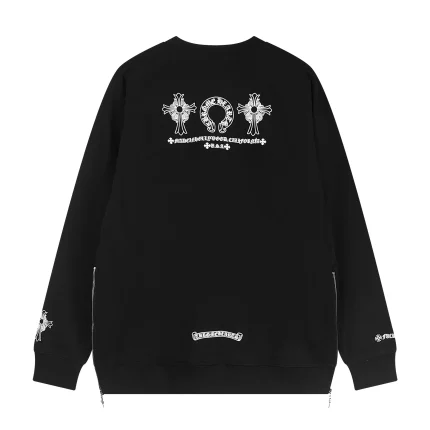 Chrome Hearts Black Cemetery Cross Crewneck Sweatshirts