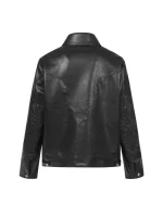 Chrome Hearts Black Leather Cross Western Jacket