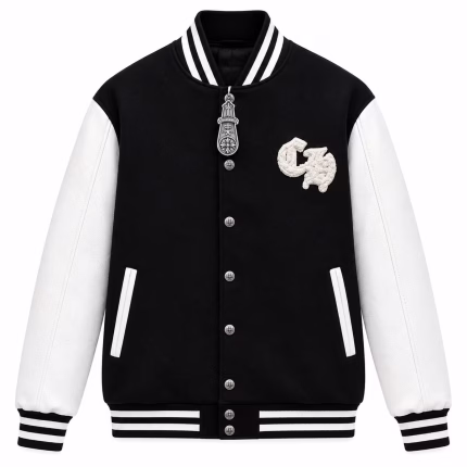 Chrome Hearts Horseshoe Black & White Varsity Jacket