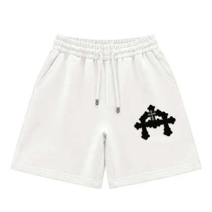 Chrome Hearts Cemetery Cross White Sweat Shorts