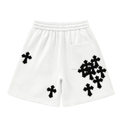Chrome Hearts Cemetery Cross White Sweat Shorts