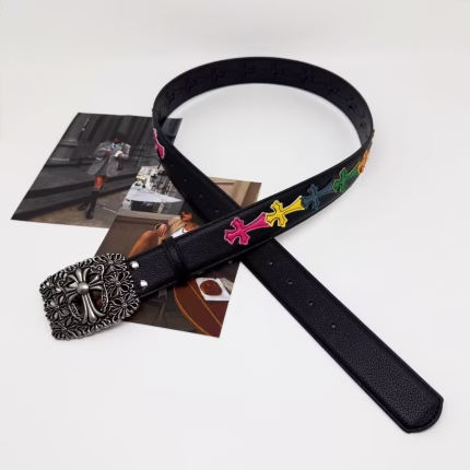 Chrome Hearts Cross Buckle Leather Belt