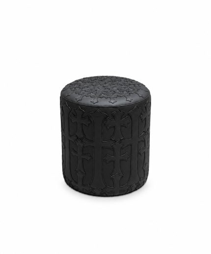 Chrome Hearts Cross Leather Ottoman - Black