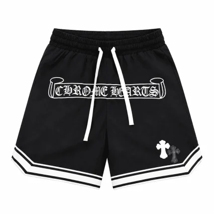 Chrome Hearts Cross Logo Printed Black Basketball Shorts