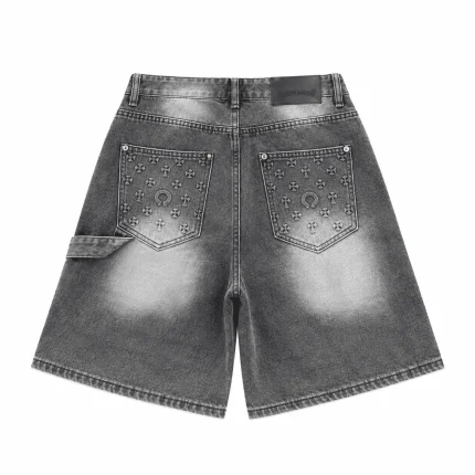 Chrome Hearts Cross New Black Denim Shorts