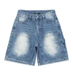 Chrome Hearts Cross Patch Blue Denim Shorts