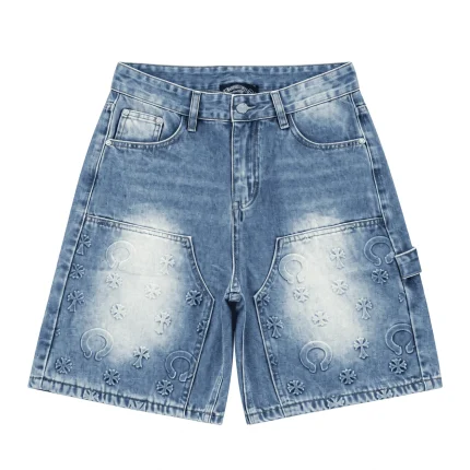 Chrome Hearts Cross Patch Blue Denim Shorts