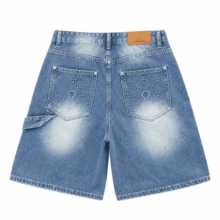 Chrome Hearts Cross Patch Blue Denim Shorts