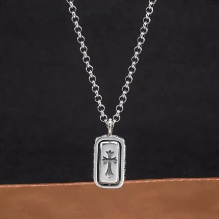Chrome Hearts Cross Real Dog Tag Necklace