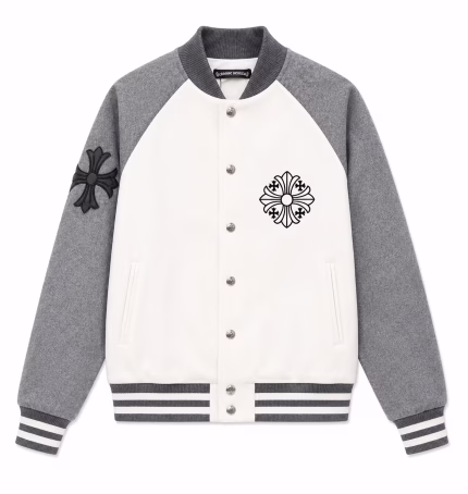 Chrome Hearts Grey & White Wool Jacket