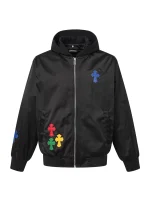 Chrome Hearts Multicolor Patch Hooded Bomber Jacket