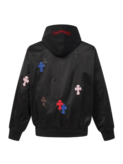Chrome Hearts Multicolor Patch Hooded Bomber Jacket1