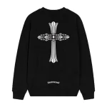 Chrome Hearts Ornate Floral Cross Crewneck Sweatshirt Black