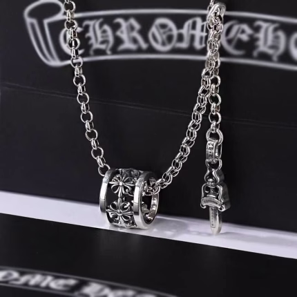 Chrome Hearts Real Cemetery Spinner Cross Necklace
