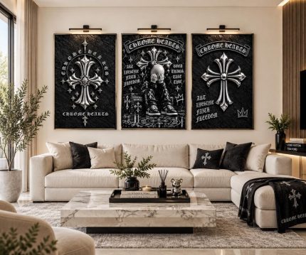 Chrome Hearts Wallpaper Wall Art Set of 3