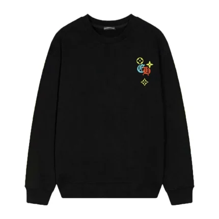 Chrome Hearts x LV Multi-color Logo Crewneck Black
