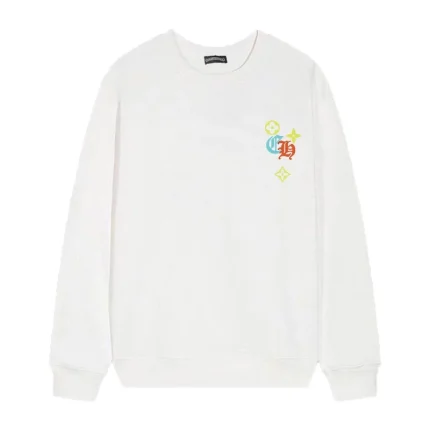Chrome Hearts x LV Multicolor Logo Crewneck White
