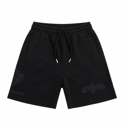 New Black Chrome Hearts Fleur De Lis Sweat Short