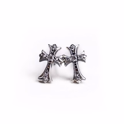 New CH Cross Baby Fat Stud Pierce With Pave Diamond