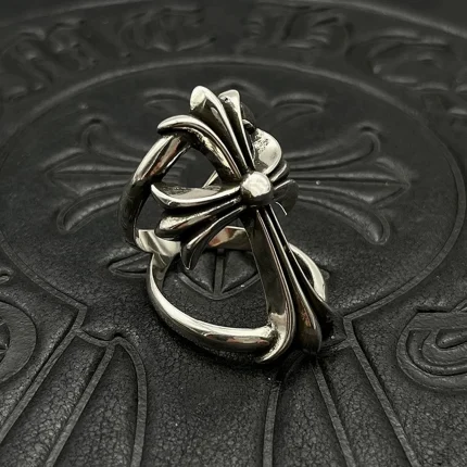Real Chrome Hearts Elongated Cross Ring
