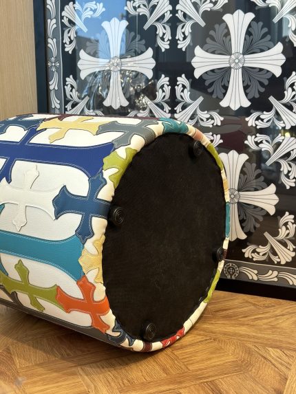 Chrome Hearts Multicolor Cross Leather Ottoman