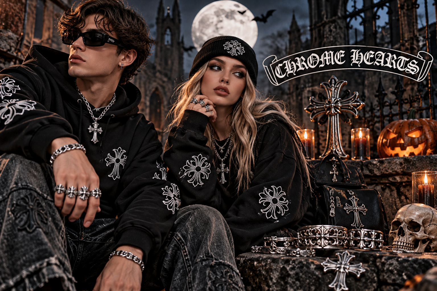 Vintage Chrome Hearts Accessories for a Gothic Halloween Outfit